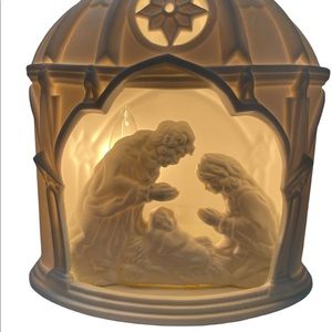 Dept.56 Winter Silhouette Lighted Nativity Porcelain w/ Corded Light #67695